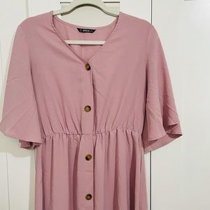 Pink short sleeve maxi dress